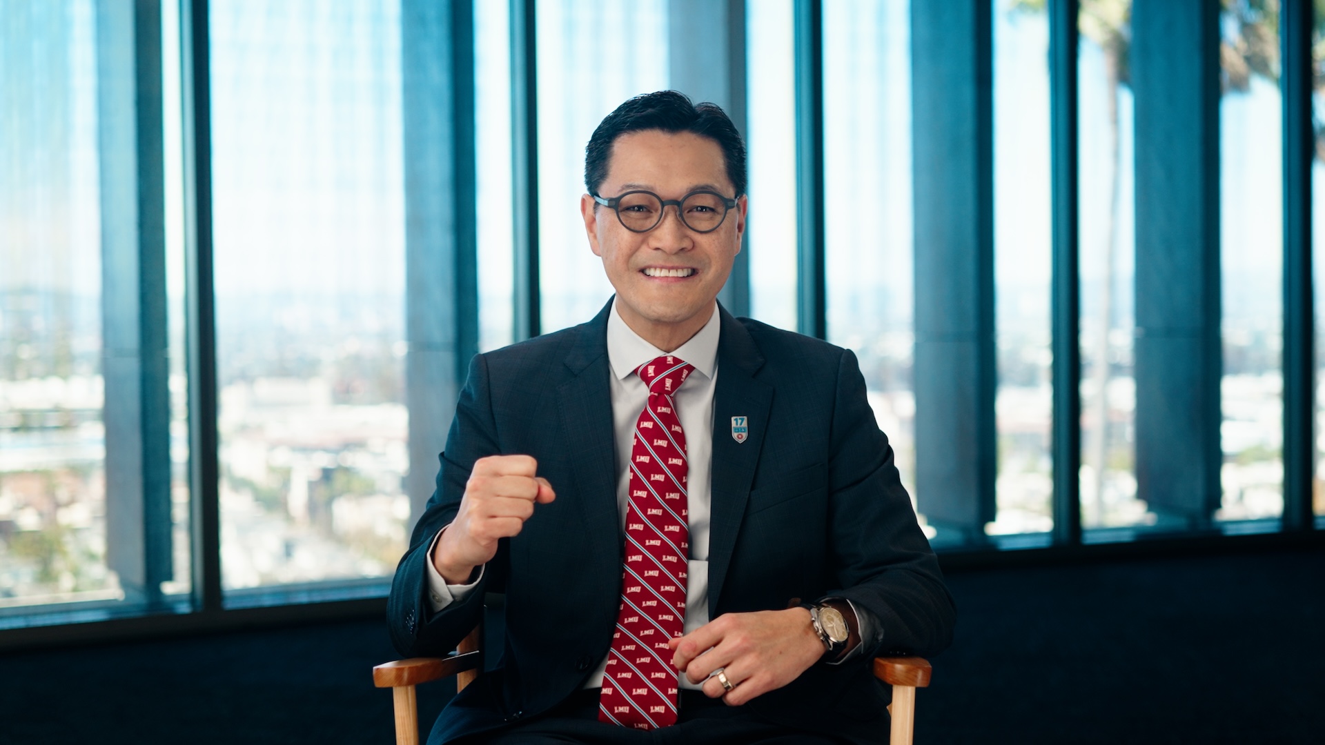 Trustee Chair Paul Viviano announces LMU's 17th President, Thomas Poon. Ph.D.